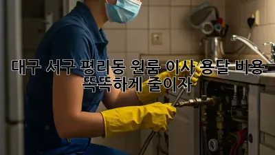 대구 서구 평리동 원룸 이사, 용달 비용 똑똑하게 줄이자!